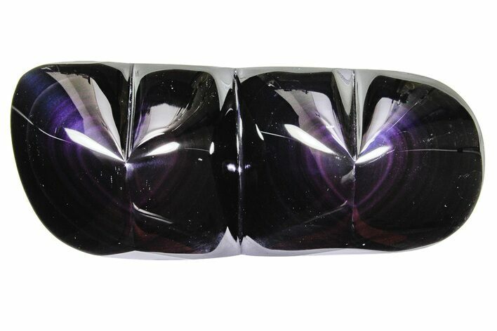 Polished Rainbow Obsidian Double Heart - Mexico #362221